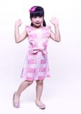  Đầm bé gái tay cánh tiên hoa hồng - DG216 