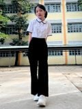  Quần tây học sinh nữ form xuông cao cấp, mềm mịn, thoáng mát màu đen GDP052 