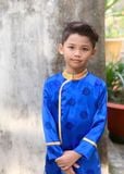  Áo dài bé trai đồng tiền xanh may mắn - TAD013 