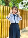  Áo sơ mi đồng phục học sinh nữ tay nơ - DPG001 