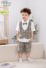 Bộ gile bé trai caro nâu M073-1