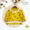 Bộ đồ bé gái gấu nền vàng oli river H269-4