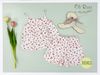 Bộ quần áo hai dây hoa nhí nơ đỏ cam oli river H063-8