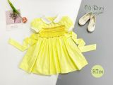  Váy đầm smock vàng phối cổ trắng HT196 - ODZ518 