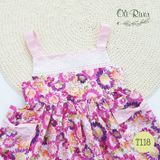  Đầm đi biển hoa hướng dương màu hồng oli river T118 - ODZ076 