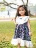 Váy bé gái hoa nhí xanh bản ngực trắng - Oli River - S928