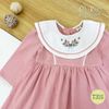 Váy trẻ em mùa đông, Đầm bé gái màu hồng xinh xắn oli river T315-2