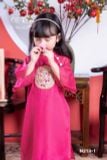  Bộ áo dài bé gái áo hồng phối quần hồng nhạt N213-1 - OAD047 