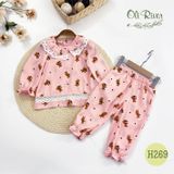  Bộ đồ bé gái gấu nền hồng oli river H269-3 - ODB175 