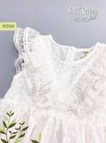  Váy đầm ren thêu trắng tay bèo oli river H398 - ODZ464 