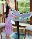  Áo dài bé gái pony hồng xinh xắn S4556-55 kèm mấn pony GPK031 - GAD032 