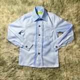  Áo sơ mi tay dài xanh biển xếp ly cao cấp - TAS037 