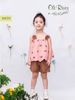 Bộ đồ bé gái gấu nền hồng phối quần nâu nhạt oli river H479-5