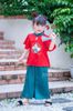  Bộ quần áo bé gái lụa J8319 đỏ may mắn 