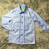  Áo sơ mi tay dài xanh biển xếp ly cao cấp - TAS037 