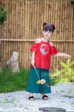  Bộ quần áo bé gái yếm lụa J8290 đỏ may mắn 