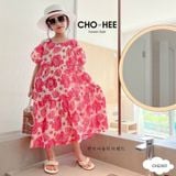  Váy hoa hồng to tay bồng oli river CH2301 - ODZ488 