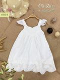  Váy đầm trắng phối bèo vai chân ren oli river H018-1 - ODZ246 