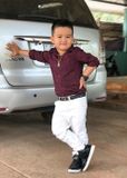  Áo sơmi bé trai tay dài đỏ chấm trắng - AST123 