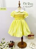  Váy đầm smock vàng phối cổ trắng HT196 - ODZ518 