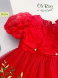  Váy hoa đỏ tay bồng phối lưới đỏ bé gái oli river H164-2 - ODZ369 