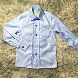  Áo sơ mi tay dài xanh biển xếp ly cao cấp - TAS037 