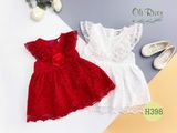  Váy đầm ren thêu trắng tay bèo oli river H398 - ODZ464 
