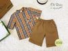 Đồ bộ bé trai Burberry phối quần nâu  oli river H006-1