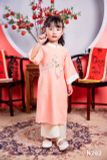  Bộ áo dài bé gái áo hồng phối quần be N262-1 - OAD050 