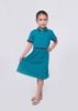 Đầm thun xanh viền đỏ bé gái, đầm đi biển cho bé gái