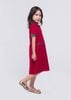 Đầm 2 dây cho bé gái, Đầm thun đỏ viền xanh