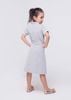 Đầm bé gái 10 tuổi, Đầm thun xám viền trắng