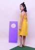 Đầm quần áo bé gái 12 tuổi, Đầm maxi hai dây bèo ngực chấm bi vàng