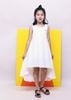 Váy đầm trẻ em cao cấp, Đầm maxi mullet trắng