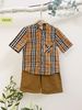 Đồ bộ bé trai Burberry phối quần nâu  oli river H006-1