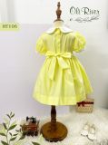  Váy đầm smock vàng phối cổ trắng HT196 - ODZ518 