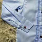  Áo sơ mi tay dài xanh biển xếp ly cao cấp - TAS037 