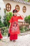  Áo dài bé gái J9333-55 cô gái khăn đỏ - GAD033 