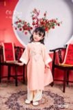  Bộ áo dài bé gái áo hồng phối quần be N262-1 - OAD050 