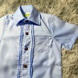  Áo sơ mi tay ngắn xếp ly xanh cao cấp - TAS039 