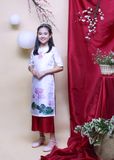  Áo dài bé gái may mắn sen - GAD005 