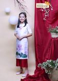  Áo dài bé gái may mắn sen - GAD005 