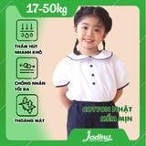  Áo sơ mi học sinh nữ cổ lá sen phối viền - GDP025 