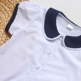  Áo sơ mi học sinh nữ phối xanh - GDP032 