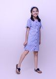  Đầm bé gái tay cột nơ xanh lam - GDZ005 