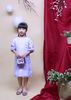 Váy đầm cho bé gái, Đầm linen tay cài tím