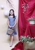  Đầm bé gái chân bèo caro xanh - GDZ013 