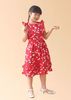 Đầm bèo hoa đỏ tươi, đầm trẻ em thiết kế