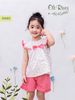 Bộ đồ bé gái cộc tay hoa hồng phối quần hồng trơn H485-2