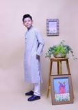  Áo dài bé trai linen họa tiết 1 - TAD010 